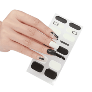 B/W GEOMETRIC Semicured Gel Nail Sticker Kit