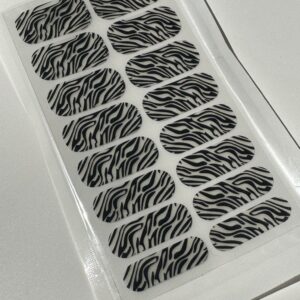 GLOW IN THE DARK ZEBRA Gel nail wrap kit